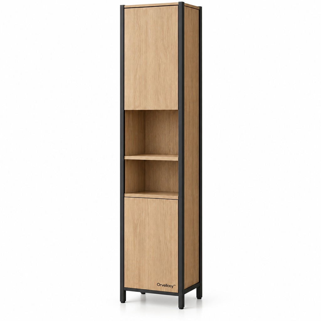 Orvellasy™ Tall Bathroom Storage Cabinet - white background