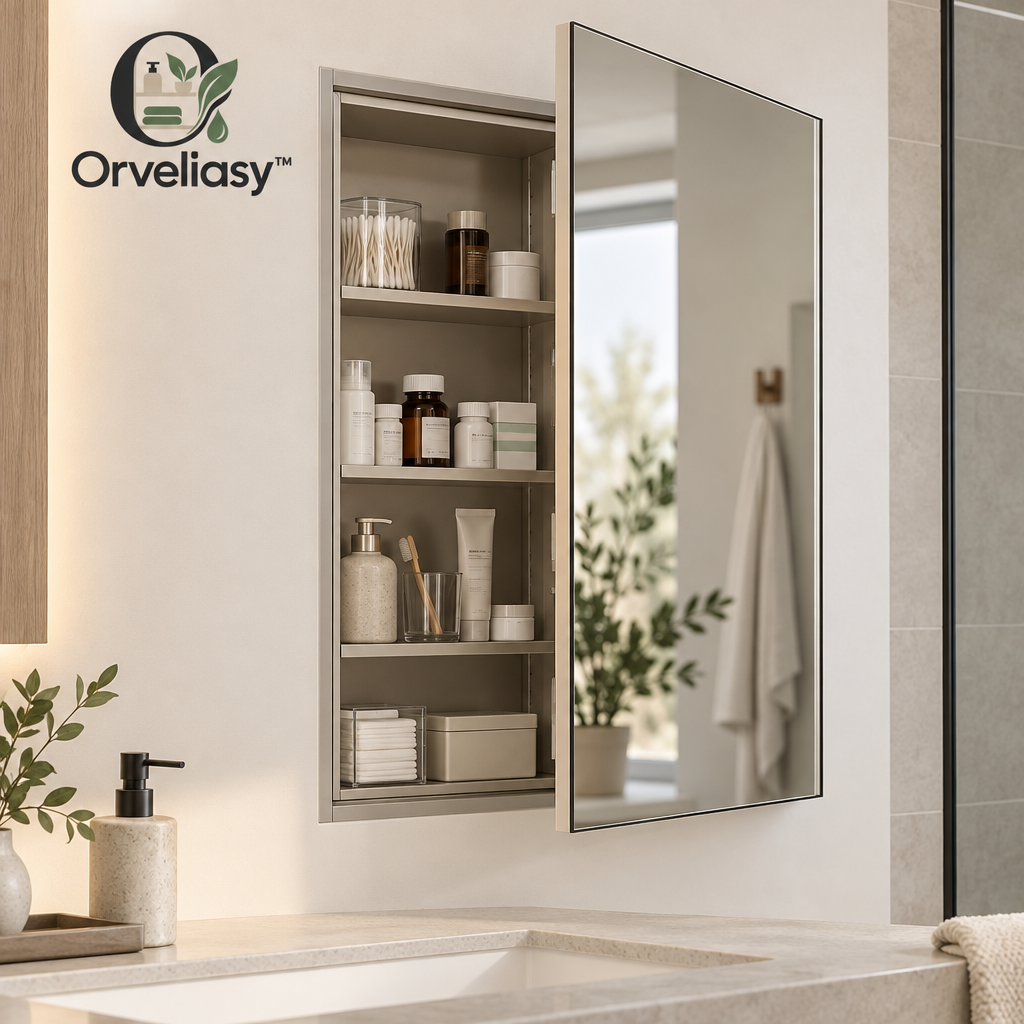 Orvellasy™ Wall-Mounted Bathroom Mirror Cabinet \ - hero image