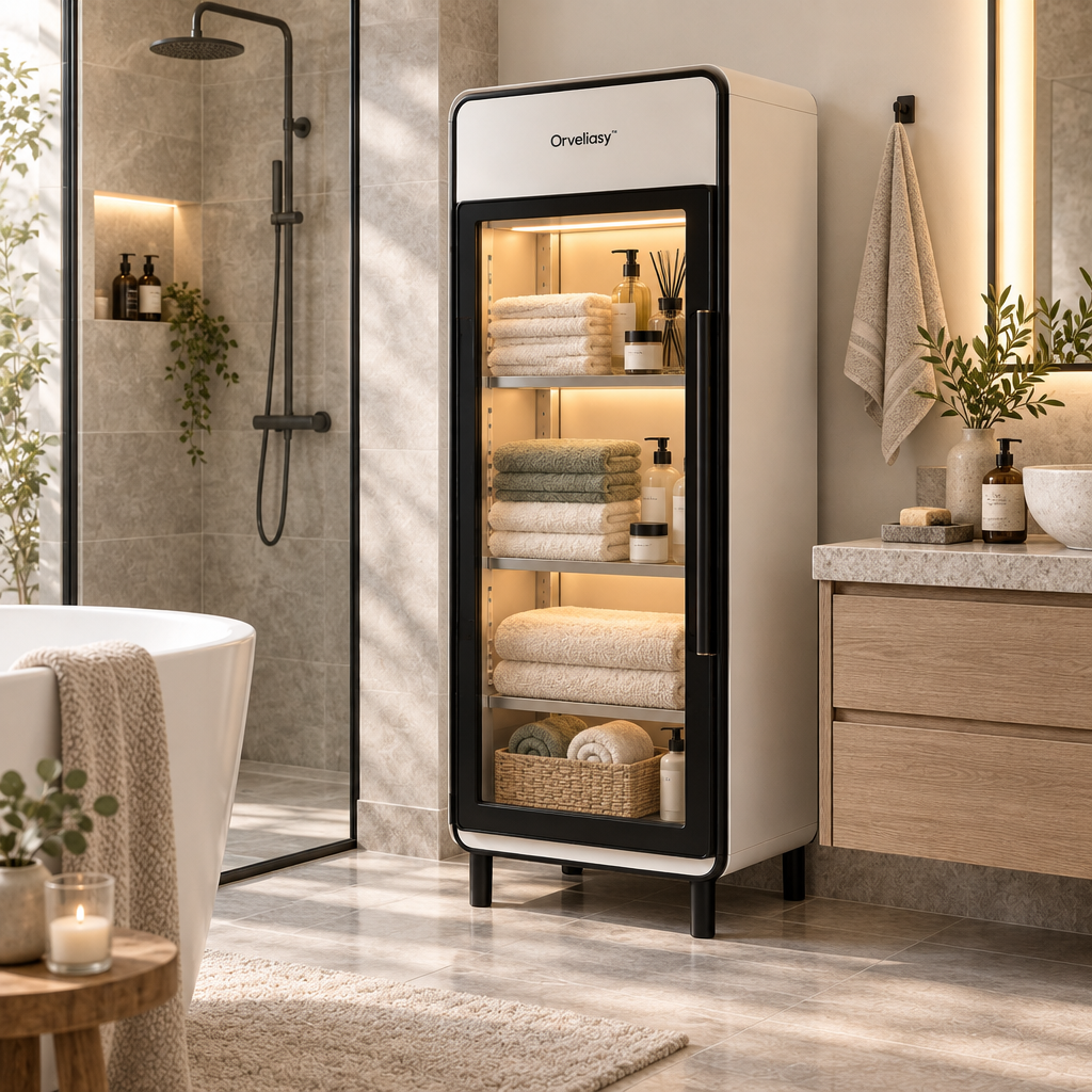 Orvellasy™ Tall Bathroom Storage Cabinet \ - bathroom scene