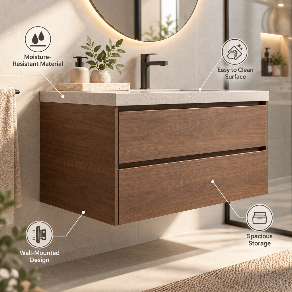 Orvellasy™ Wall-Mounted Bathroom Vanity Cabinet - key features
