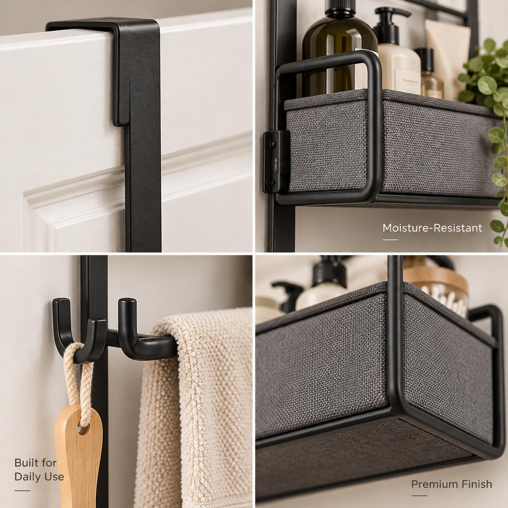 Orvellasy™ Over-the-Door Bathroom Organizer \ - detail view