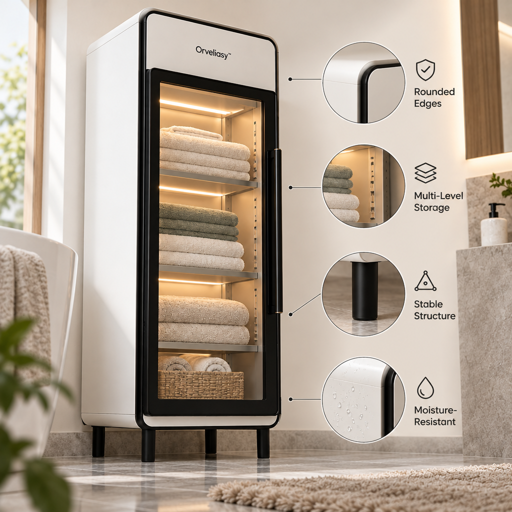 Orvellasy™ Tall Bathroom Storage Cabinet \ - key features