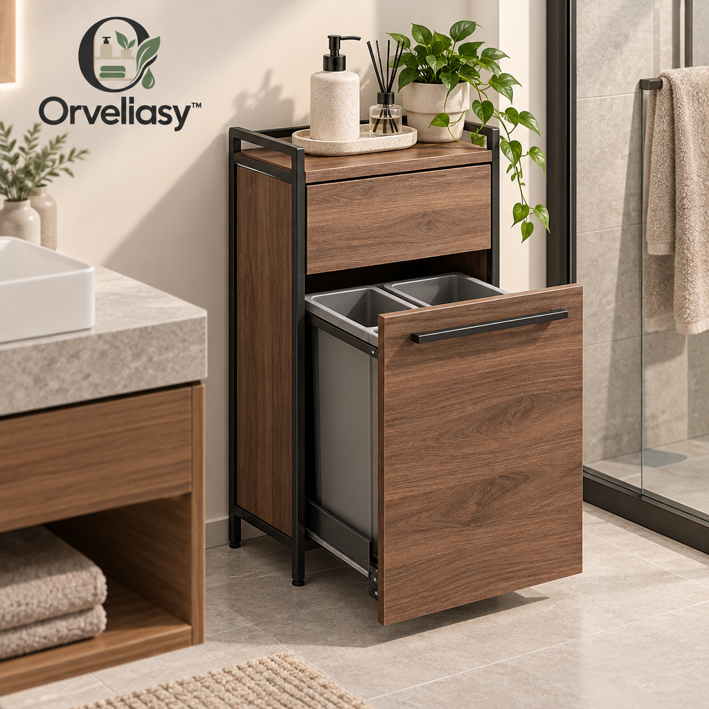 Orvellasy™ Bathroom Pull-Out Waste Bin Cabinet \ - hero image