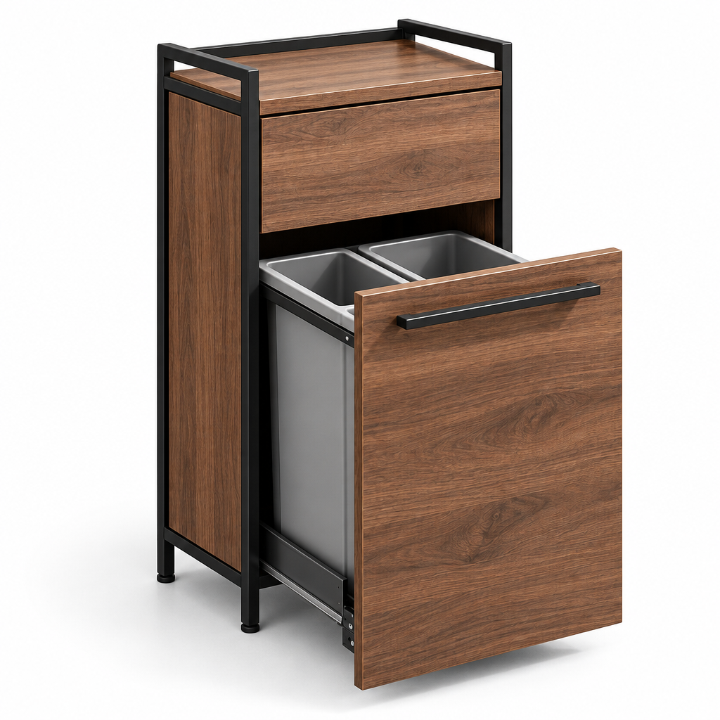 Orvellasy™ Bathroom Pull-Out Waste Bin Cabinet \ - white background